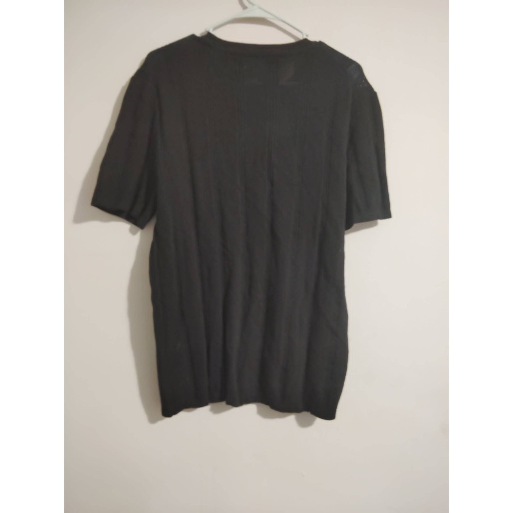 Perry Ellis Men's Short Sleeve Crew Neck Cable Knit Sweater Black Size Medium - Picture 4 of 4